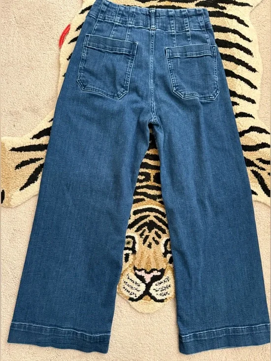 Anthropologie The Colette Crop High-Rise Wide-Leg Jeans by Maeve Size 28 - Picture 6 of 6